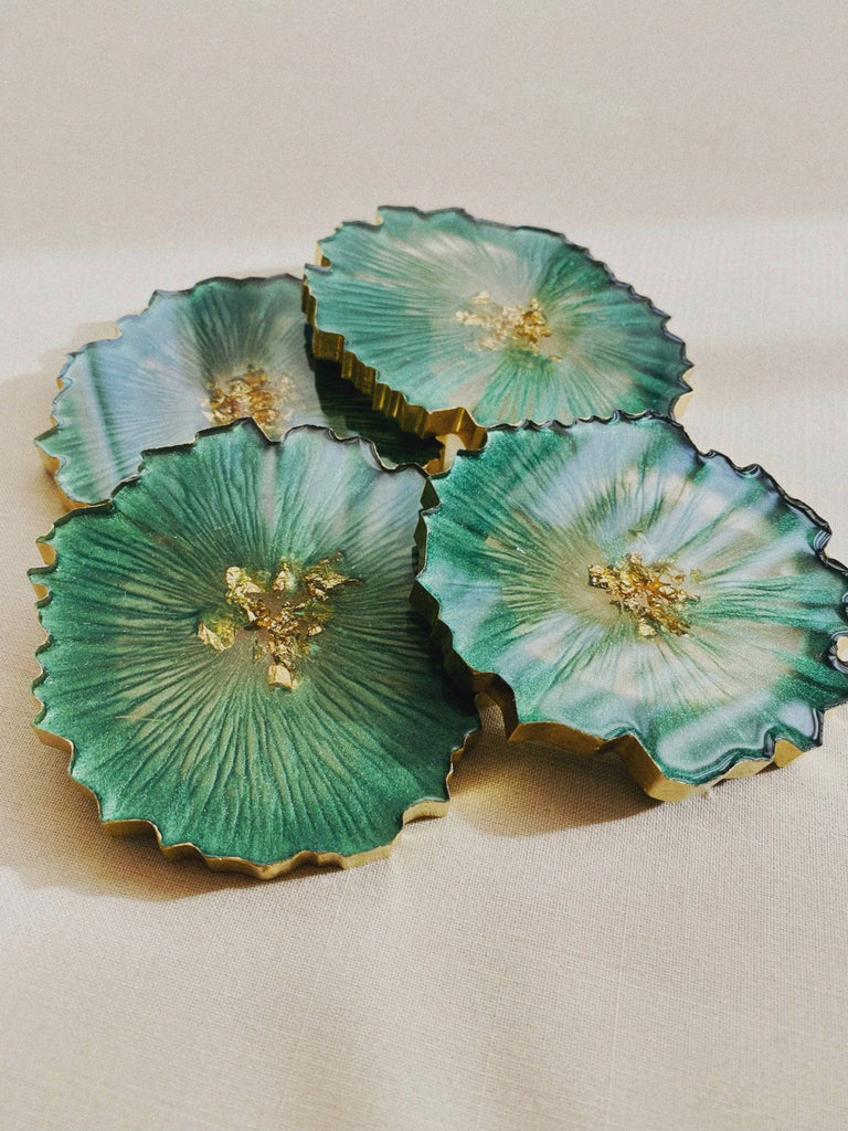 Set Of 4 Resin Coasters - Crafted Galleria