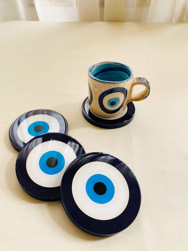 Resin Nazar Coaster Set - Crafted Galleria